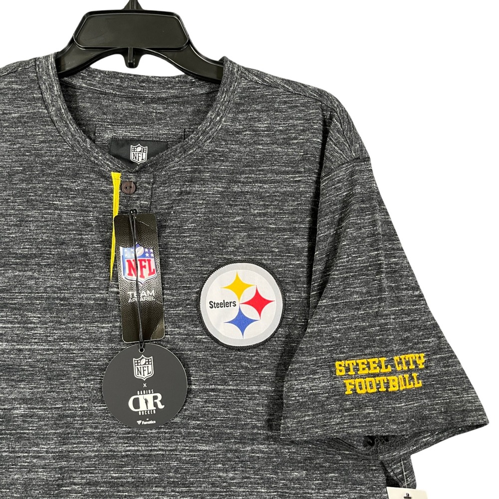 Pittsburgh Steelers Darius Rucker Henley Shirt Men L Space Dye Logo Game Day